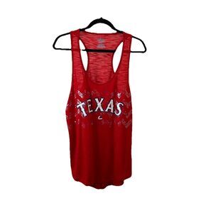 Majestic Texas Rangers Sequin Red Tank Top Women’s Size XL MLB Baseball